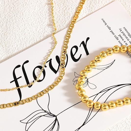 Damen Fußkettchen mit funkelnden goldfarbenen Perlen und elegantem Design Shop Nory