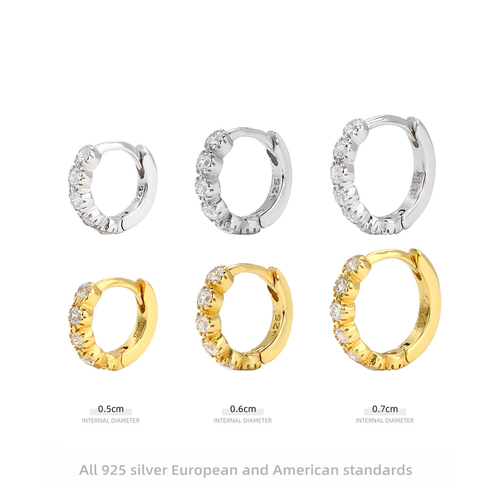 Damen Creolen mit funkelndem Zirkon-Besatz aus hochwertigem 925 Sterling Silber Shop Nory