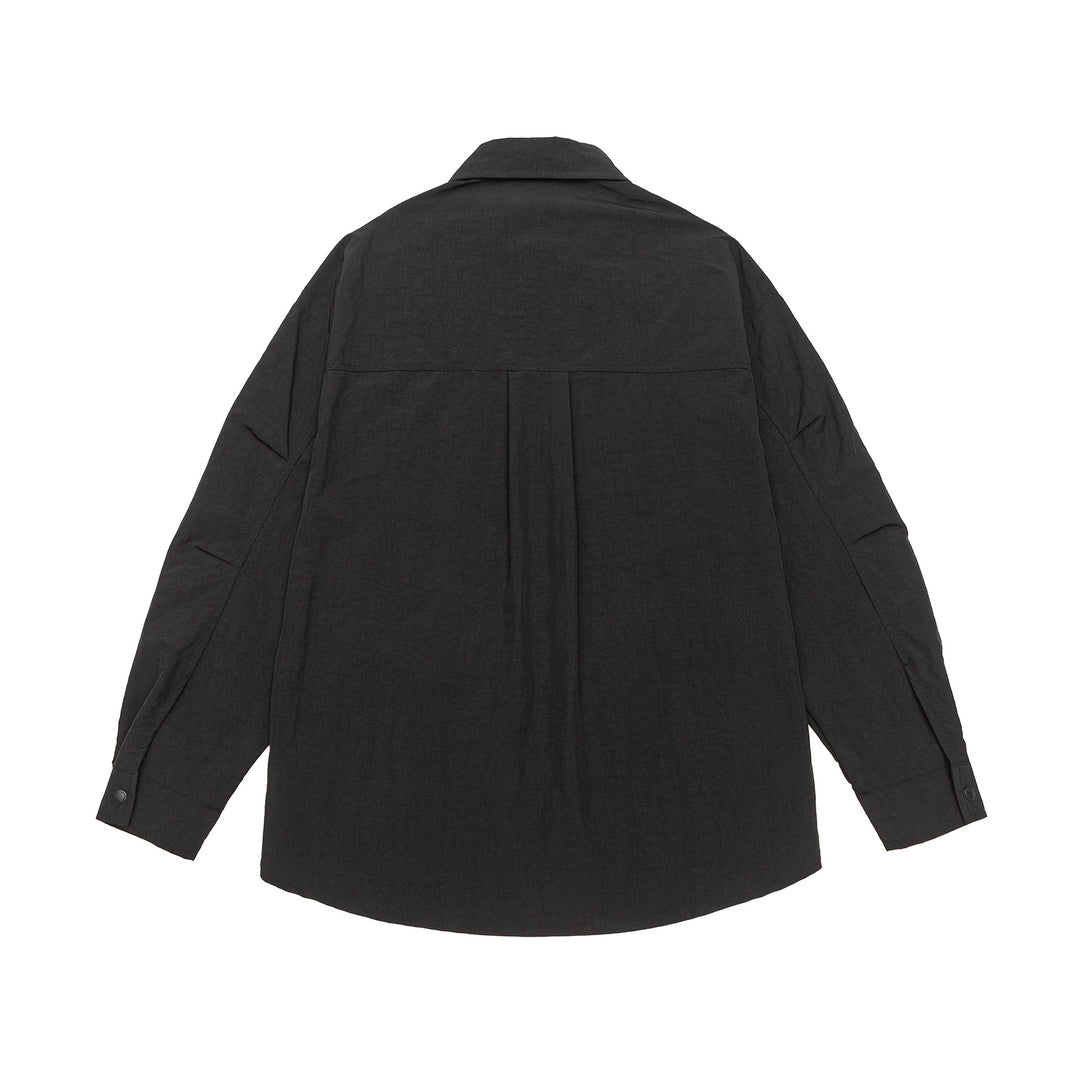 Unisex Leichtes Overshirt im Coach-Stil mit Hemdkragen und Brustprint Shop Nory