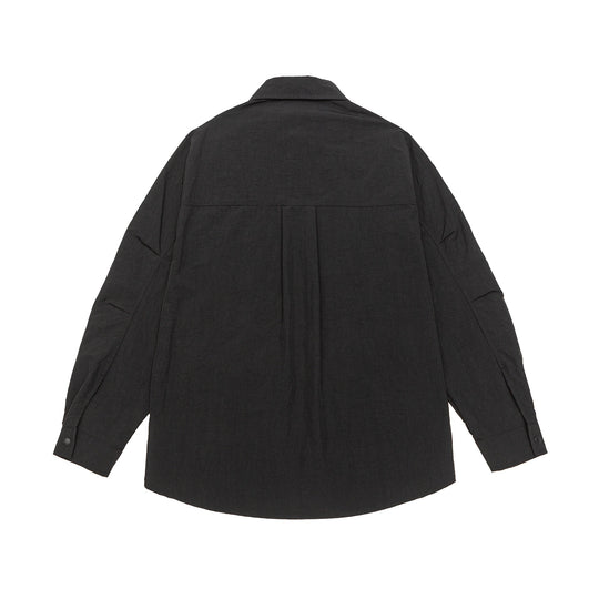 Unisex Leichtes Overshirt im Coach-Stil mit Hemdkragen und Brustprint Shop Nory