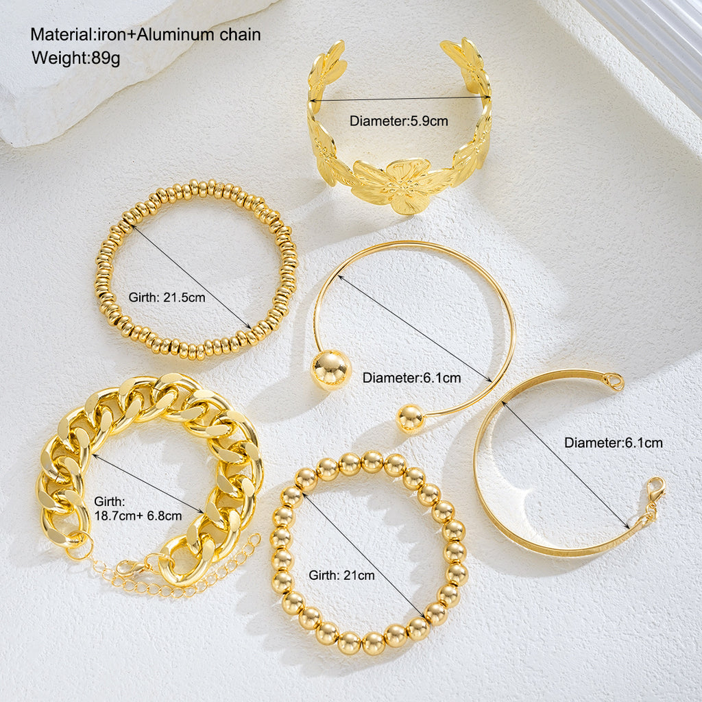 Damen Armreifen-Set mit kunstvollen blumenverzierten Designs Shop Nory