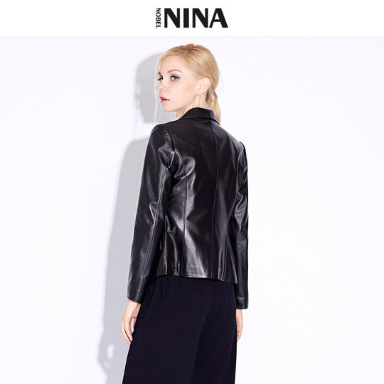 Damen Klassischer Lederblazer Shop Nory