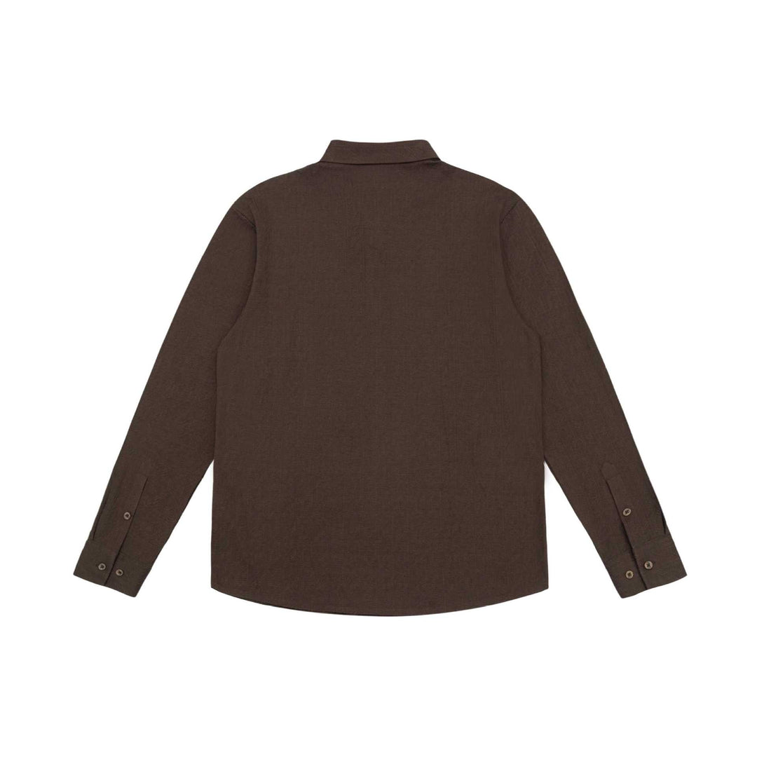 Herren Feines Baumwoll-Twill Hemdjacken‑Style mit Kentkragen und abgerundetem Saum Shop Nory