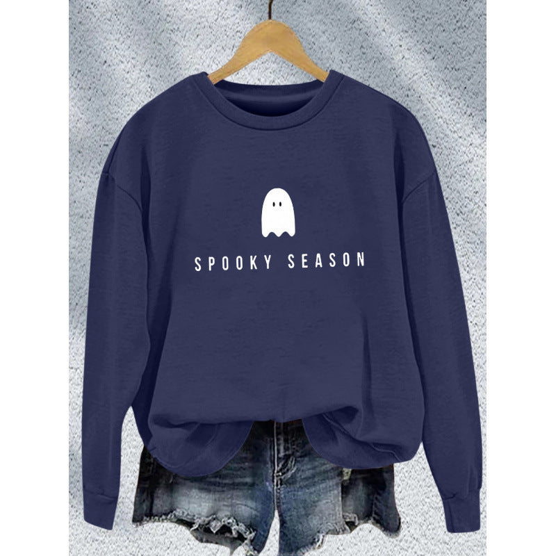 Unisex lässiges Halloween Sweatshirt mit Gespenst-Print und Oversize-Schnitt Shop Nory