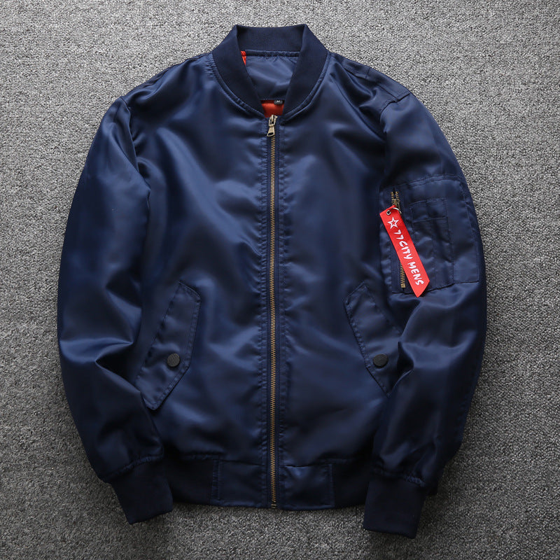 Herren leichter Nylon-Bomber im Pilotenstil mit Ärmeltasche, geripptem Saum und Reißverschluss Shop Nory
