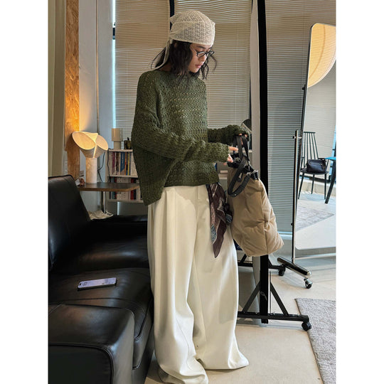 Damen Gehäkelter Oversize-Ajourpullover mit Boot-Ausschnitt Shop Nory