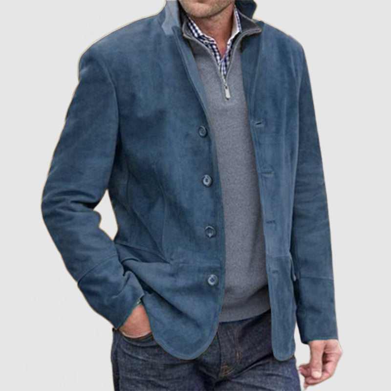 Herren Elegante Wildlederjacke mit modernen Details