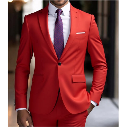 Herren Zweiteiliger Slim-Fit Anzug mit Ein-Knopf-Sakko und schmaler Anzughose Shop Nory