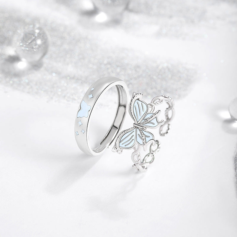 Damen filigraner Ring mit kunstvoller Schmetterlingsverzierung Shop Nory