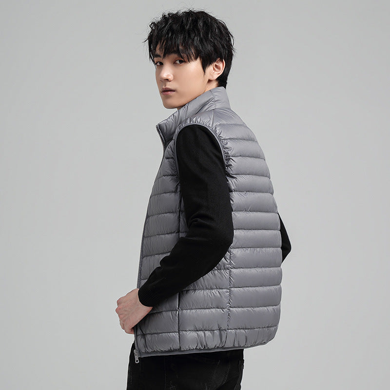 Herren Ultraleichte gesteppte Isolationsweste mit hohem Stehkragen und Packfunktion Shop Nory