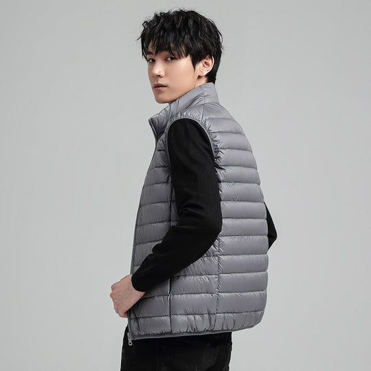 Herren Ultraleichte gesteppte Isolationsweste mit hohem Stehkragen und Packfunktion Shop Nory