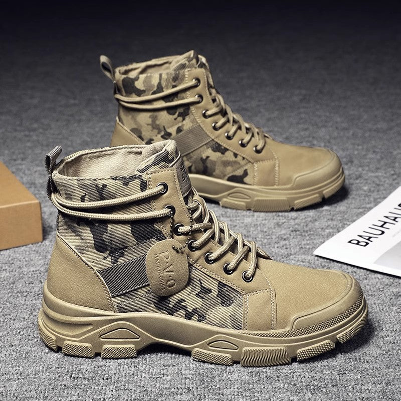 Damen Hohe Sneaker im modernen Camouflage-Stil mit robustem Sohlenprofil