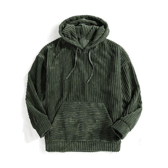Unisex nan gerippter Samt-Hoodie mit Kapuze und Kängurutasche Shop Nory