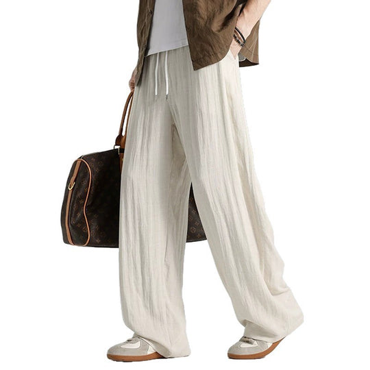Herren Weite Leinenhose im Oversize-Stil mit Kordelzug und Seitentaschen Shop Nory