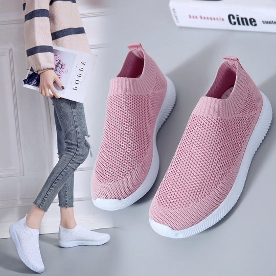Damen Leichte und atmungsaktive Slip-On Sneakers Shopnory