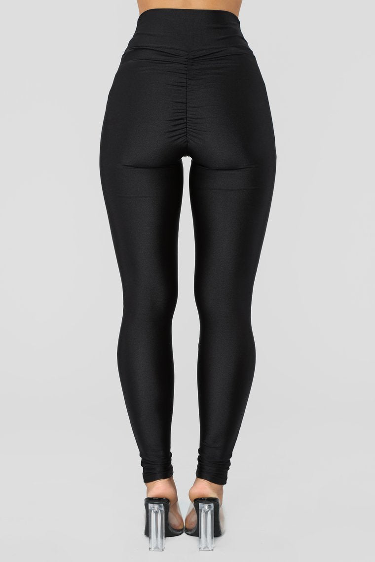 Damen Hochgeschnittene Leggings mit Raffung Shopnory