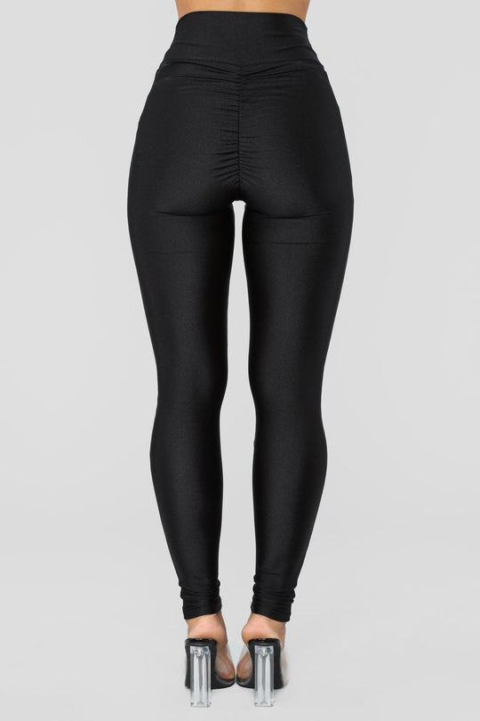 Damen Hochgeschnittene Leggings mit Raffung Shopnory