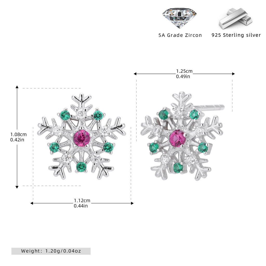 Damen Ohrstecker im funkelnden Schneeflockendesign aus hochwertigem 925er Sterlingsilber Shop Nory