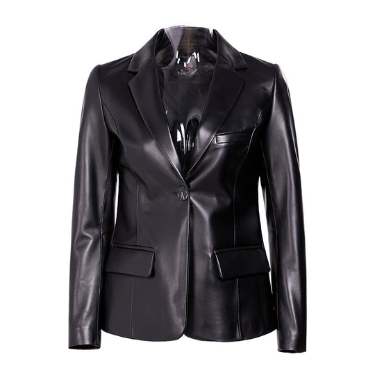 Damen Klassischer Lederblazer Shop Nory