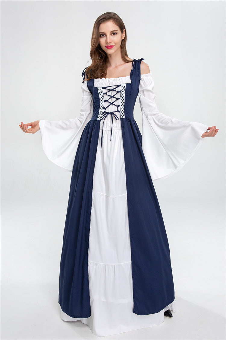 Damen historisches Märchenkleid mit elegantem Oberteil und ausgestellten Ärmeln