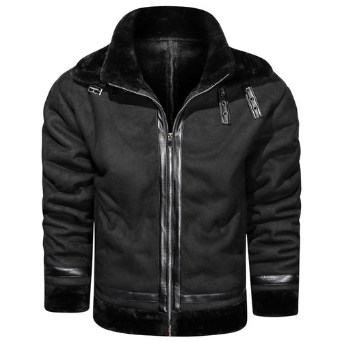 Herren Fliegerjacke mit Lammfellfutter und Kunstlederapplikationen Shop Nory