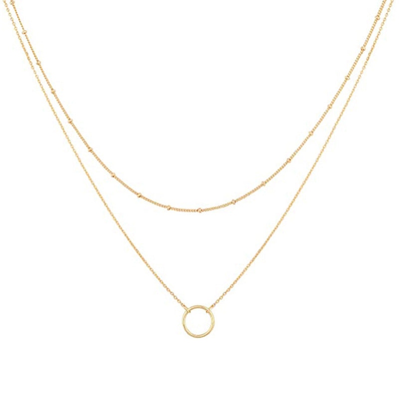 Damen mehrlagige Halskette mit modernen Ringen und filigranem Design Shop Nory