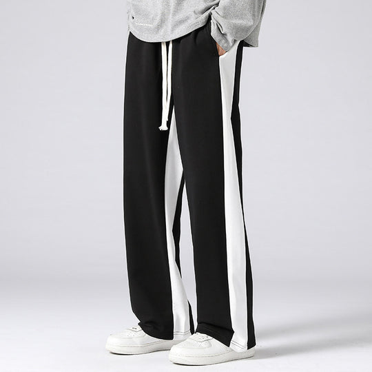 Herren Weite Trackpants mit kontrastseiteneinsätzen, elastischem Bund & Kordelzug Shop Nory