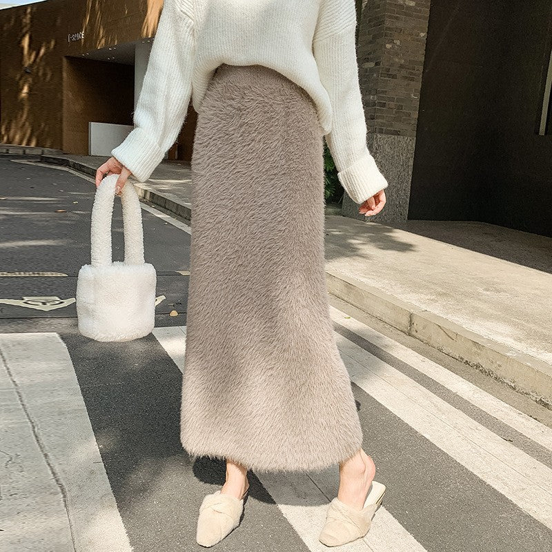Damen Elegante Maxiskirt mit hohem Bund Shop Nory