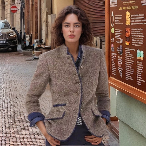 Damen nan klassische Trachtenjacke mit Stehkragen und dekorativen Zierknöpfen Shop Nory