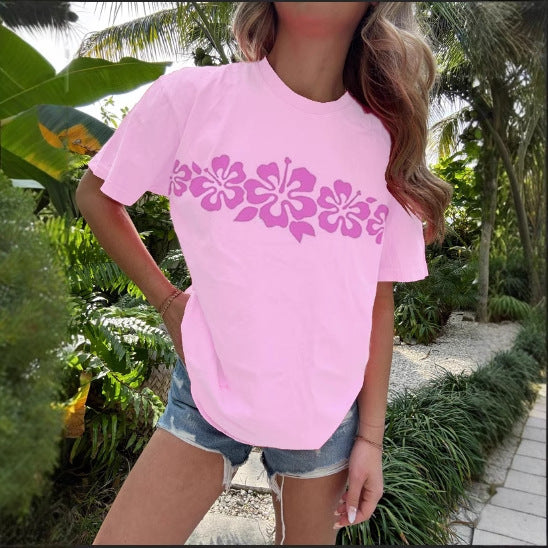 Damen T-Shirt mit floralem Grafikdruck Shopnory