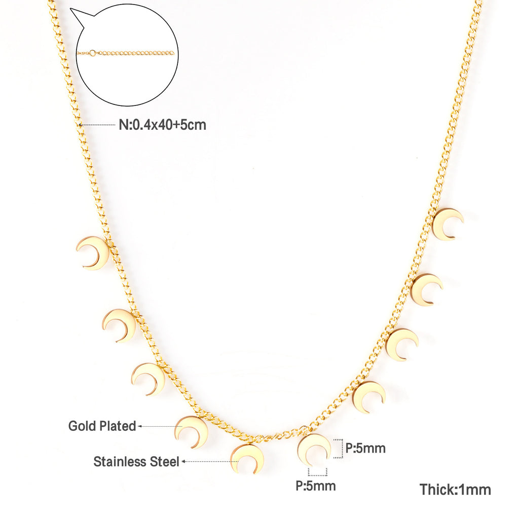 Damen elegante Goldplattierte Halskette mit geometrischen Anhängern Shop Nory