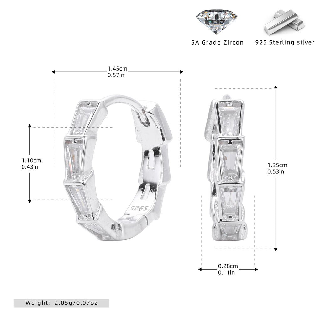 Damen Creolen mit funkelnden Zirkonsteinen aus 925 Sterling Silber Shop Nory
