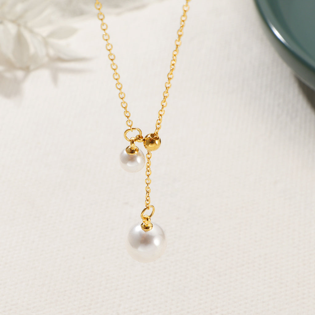 Damen elegante Halskette mit intensivem Perlenanhänger Shop Nory