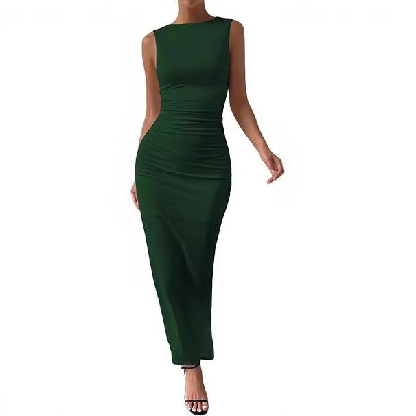Damen Maxikleid mit figurbetontem Schnitt und seitlichem Schlitz Shopnory