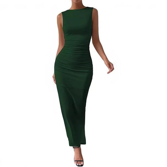 Damen Maxikleid mit figurbetontem Schnitt und seitlichem Schlitz Shopnory