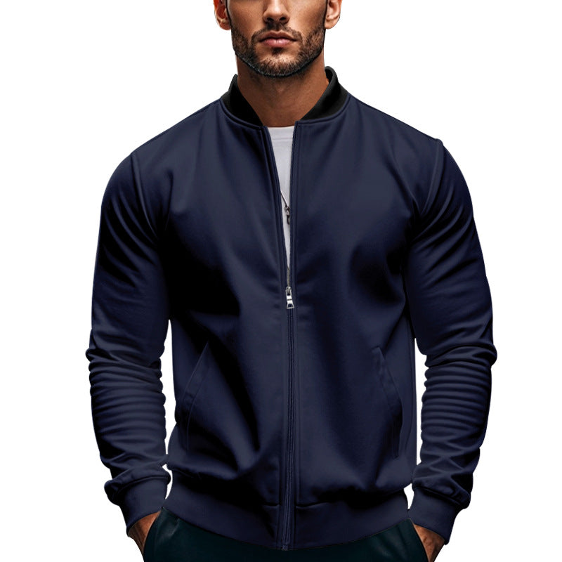 Herren stilvolle Sportjacke mit hochschließendem Kragen und praktischen Taschen