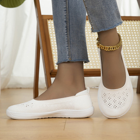 Damen Atmungsaktive Strick-Slipper mit ergonomischem Memory-Fußbett Shop Nory