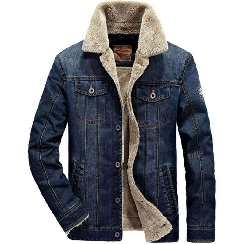 Herren Jeansjacke mit Sherpa‑Futter, wärmender Teddyinnenlage und klassischem Hemdkragen Shop Nory