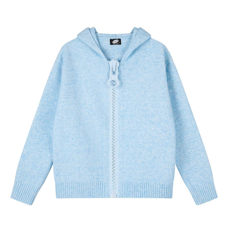 Damen Kapuzen-Strickjacke mit übergroßem Reißverschluss und softem Mohair-Mix Shop Nory