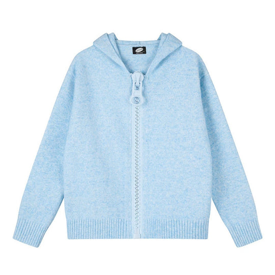 Damen Kapuzen-Strickjacke mit übergroßem Reißverschluss und softem Mohair-Mix Shop Nory