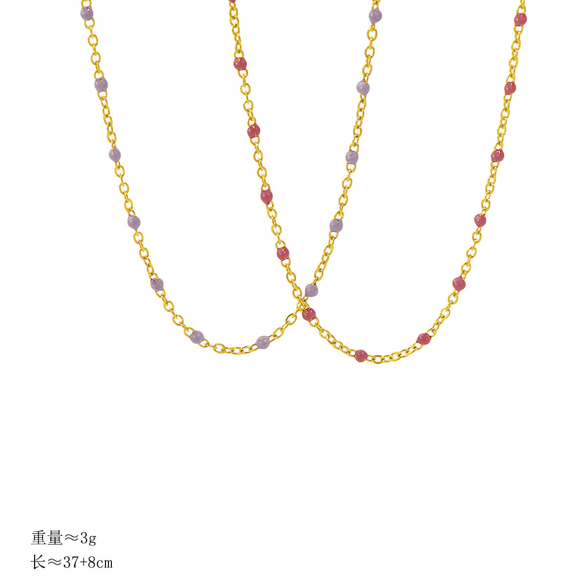 Damen feine Halskette mit bunten Edelstein-Details und goldener Gliederkette Shop Nory