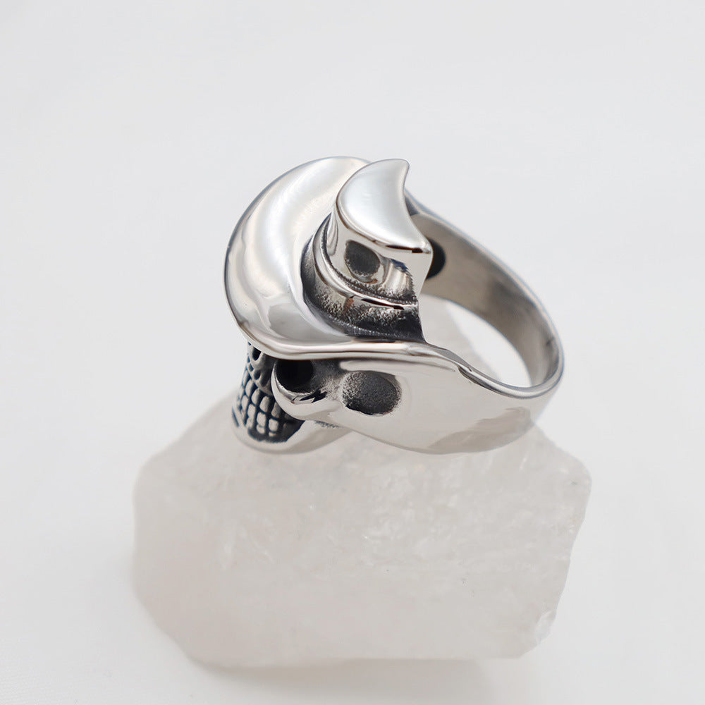 Herrenring mit Totenkopf-Design und Cowboyhut Shop Nory