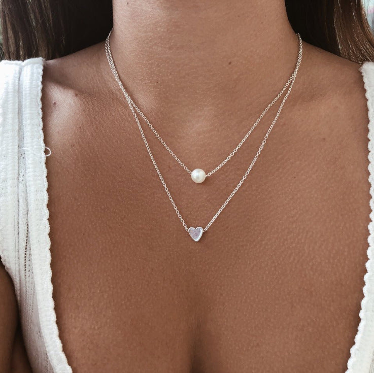 Damen mehrlagige Halskette mit Stern-, Herz- und Mondanhängern Shop Nory