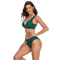 Damen Bikini-Set mit sportlichem V-Ausschnitt und hohem Taillenslip