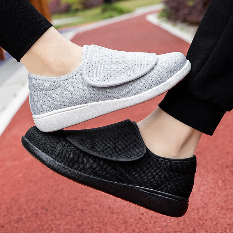 Herren nan orthopädischer Pantoffel mit verstellbarem Klettverschluss, atmungsaktivem Mesh und stoßdämpfender Schaumstoffsohle