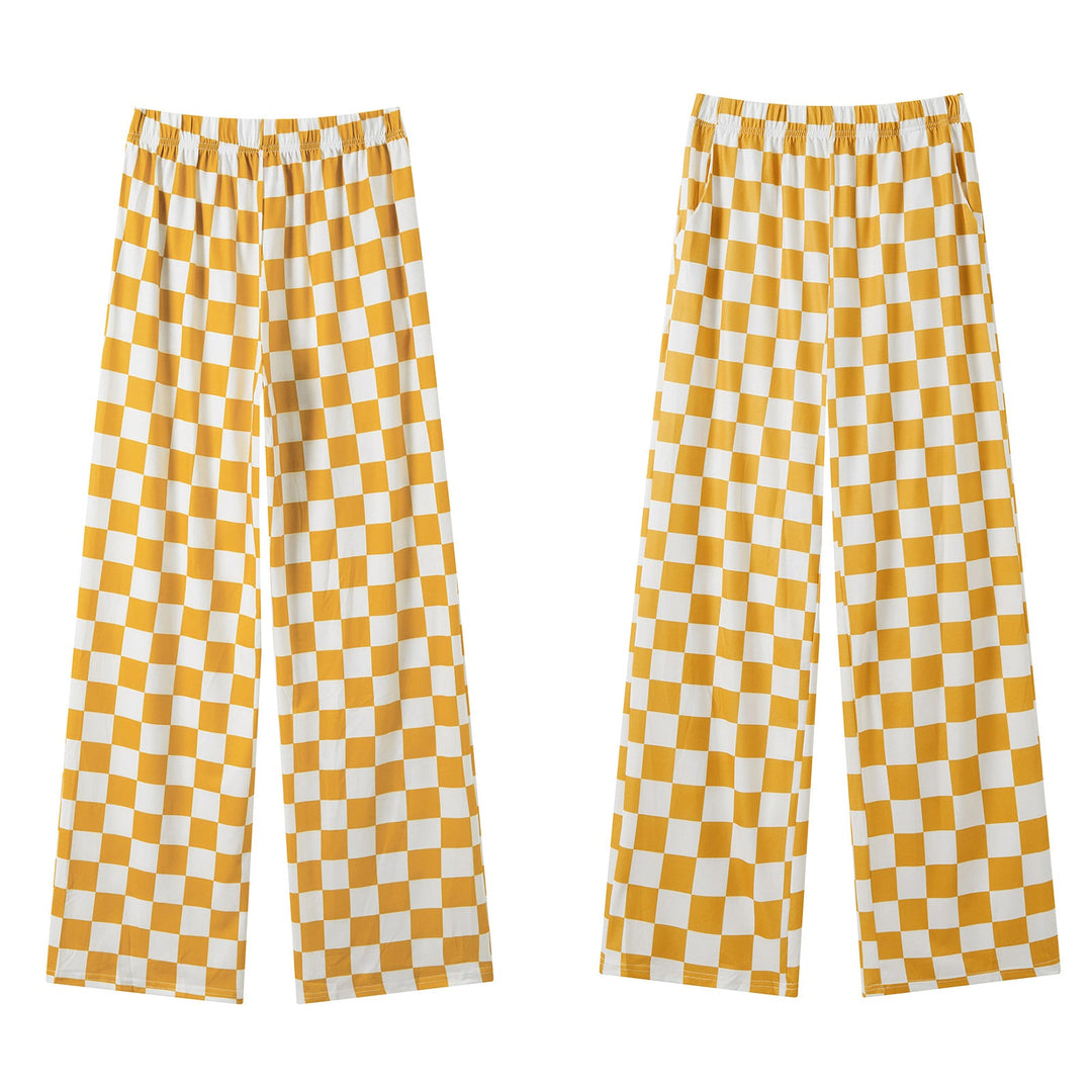 Damen Karierte Palazzohose