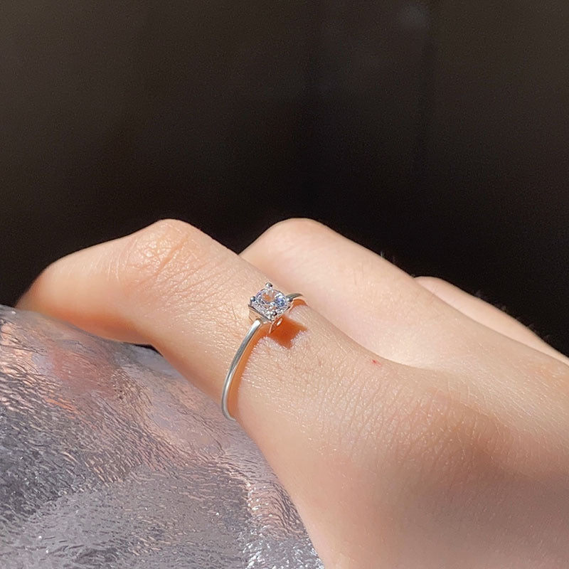 Damen filigraner Solitär-Ring mit funkelndem Zirkonia-Shop Nory