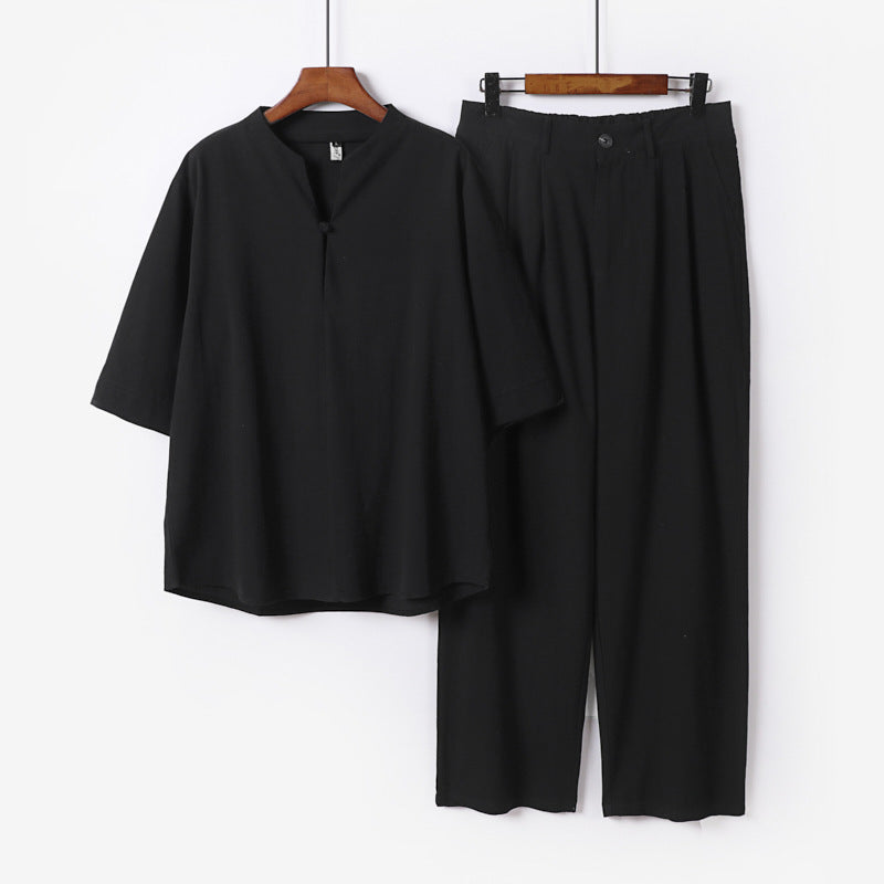 Herren Zweiteiliges Leichtes Freizeitset mit Stehkragen und elastischer Bundhose Shop Nory