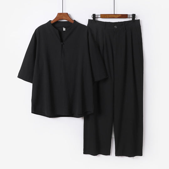 Herren Zweiteiliges Leichtes Freizeitset mit Stehkragen und elastischer Bundhose Shop Nory