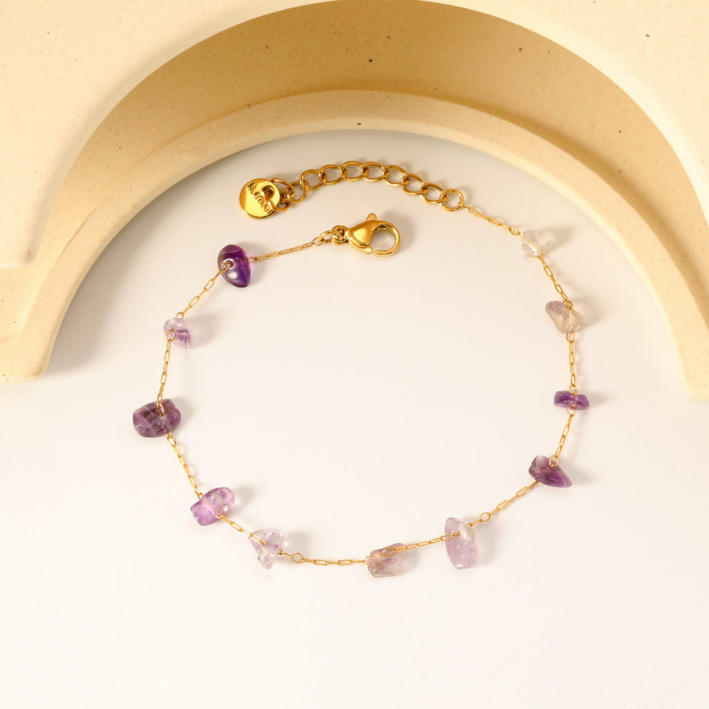 Damen Armband mit bunten Gewinnsteinen und exquisitem Goldbeschichtungsdesign Shop Nory
